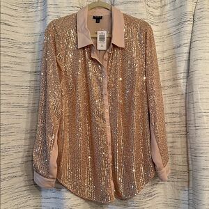 Torrid Pink Shimmering Sequin Top
